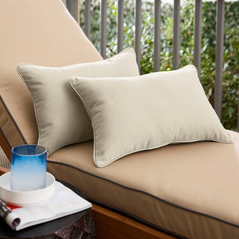 Ivory Indoor/ Outdoor Pillow Set - 14 in x 24 in