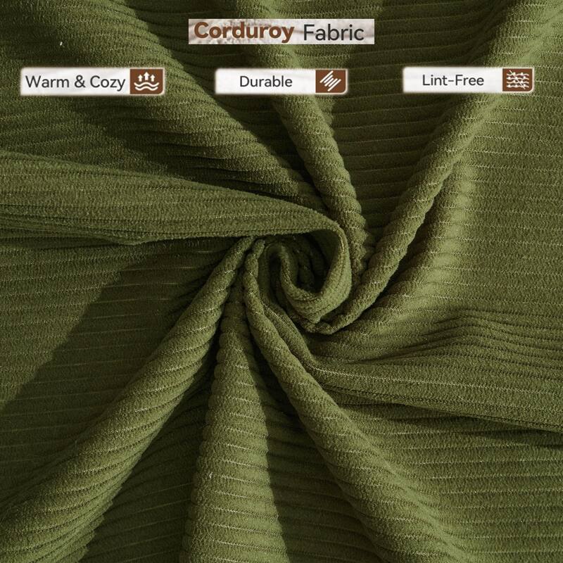 Modular Sofa Bed 78.5" - Corduroy Upholstery, Convertible King Size