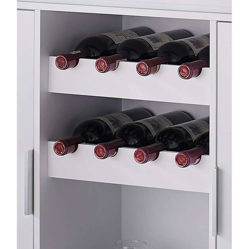 Wine Bar Storage Cabinet, Sideboard Buffet with Wine and Glass Rack