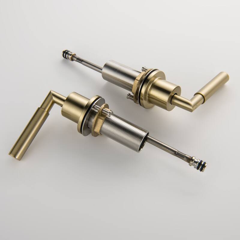 Luxury 2-Handle Gold / Black Bathroom Sink Faucet 3 Hole Widespread In Brass