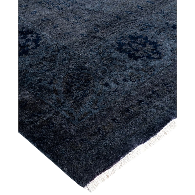 Overdyed One-of-a-Kind Hand-Knotted Area Rug - Black - 8' 1" x 10' 3"