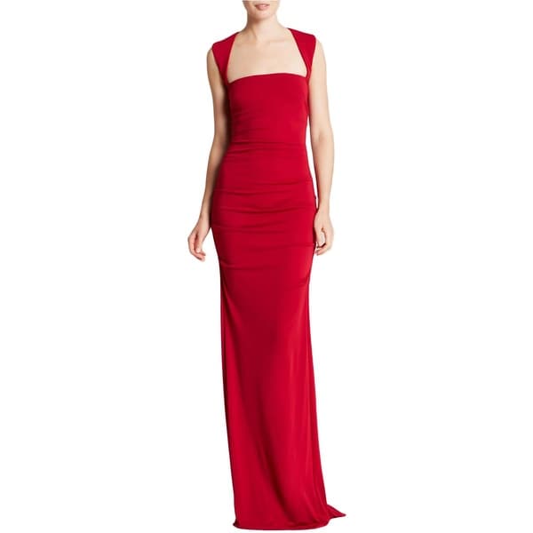 Nicole Miller Womens Evening Dress Ruched Sleeveless