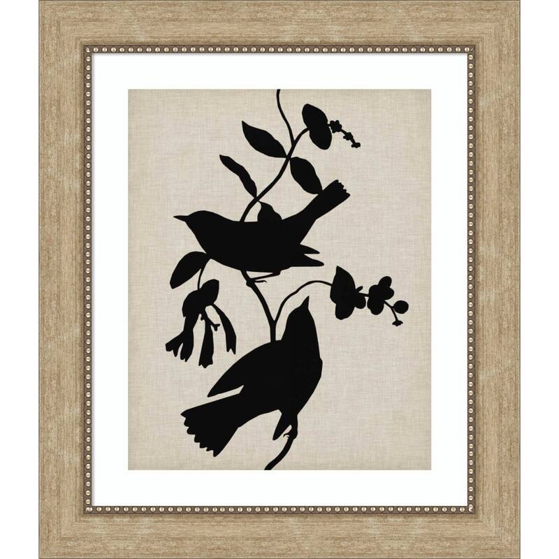 Audubon Silhouette No. 4 by Vision Studio Wood Framed Wall Art Print - Astor Champagne