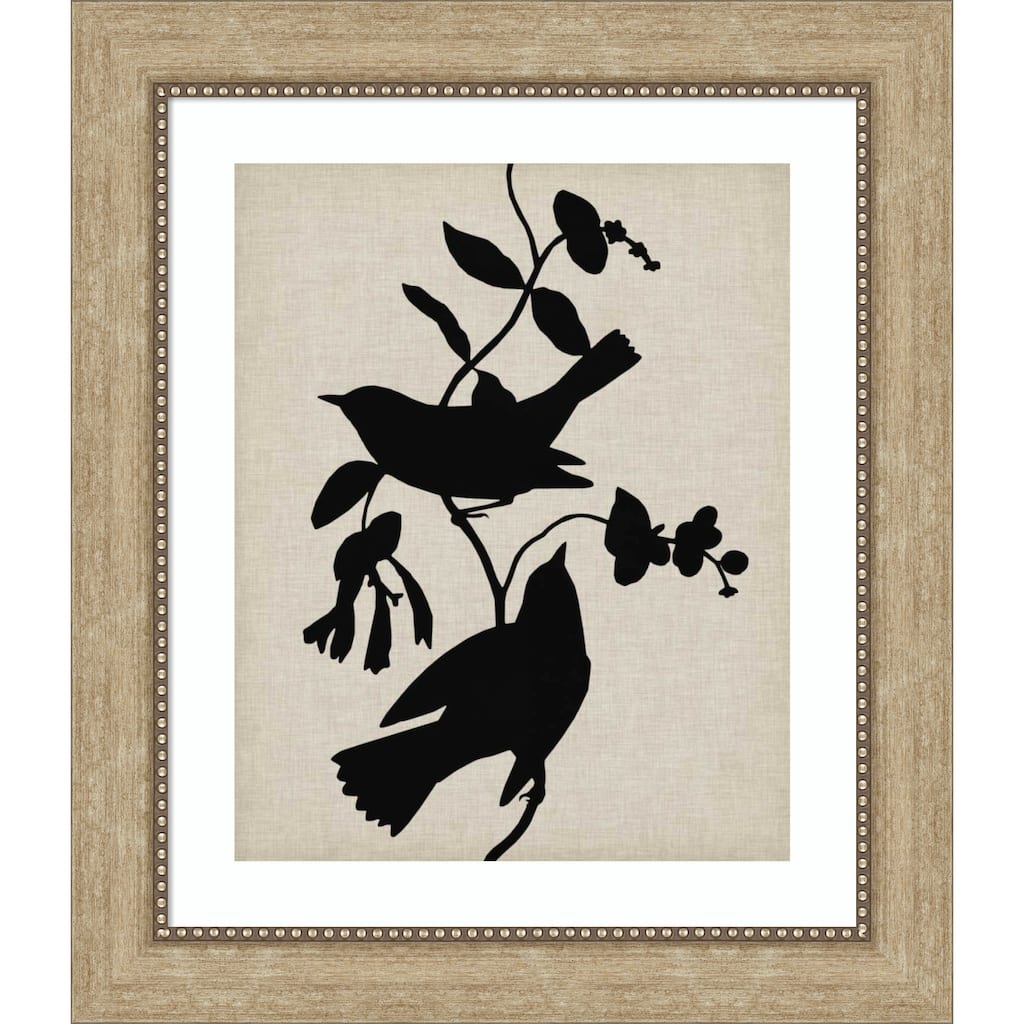 Audubon Silhouette No. 4 by Vision Studio Wood Framed Wall Art Print - Astor Champagne