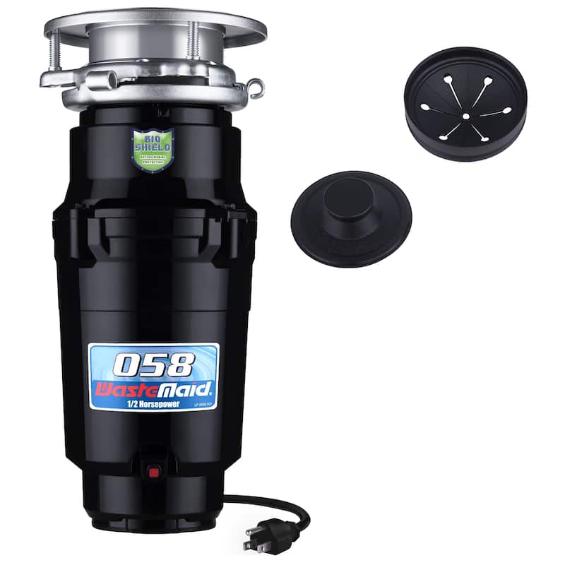 Waste Maid 1/2 HP Economy Garbage Disposal with Attached Power Cord - Stainless Steel - 1/2 hp - 1/2 hp