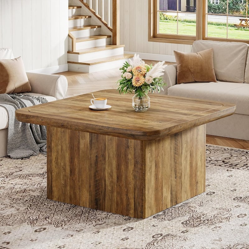 31.5 Inches Square Coffee Table, Center Cocktail Table for Living Room