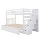 preview thumbnail 18 of 38, Simple Twin over Twin/Full Bunk Bed With Twin Size Trundle And Storage