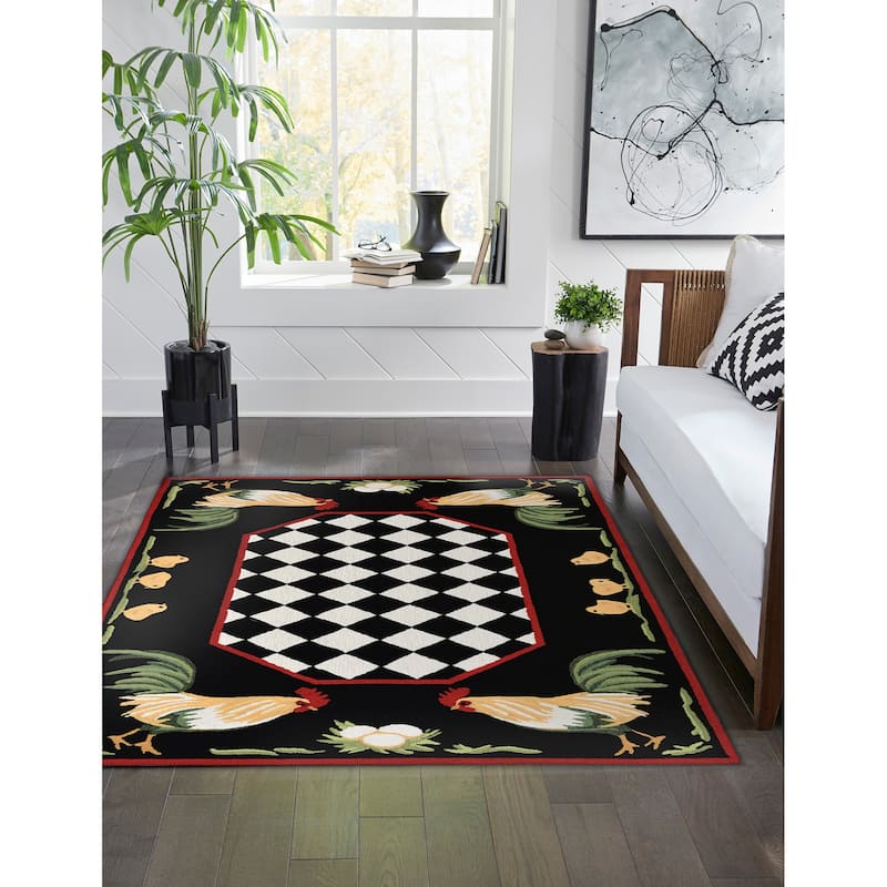 Liora Manne Frontporch Rooster Indoor/Outdoor Rug - 5' x 7'6"