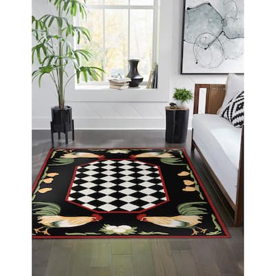 Liora Manne Frontporch Rooster Indoor/Outdoor Rug - 5' x 7'6"