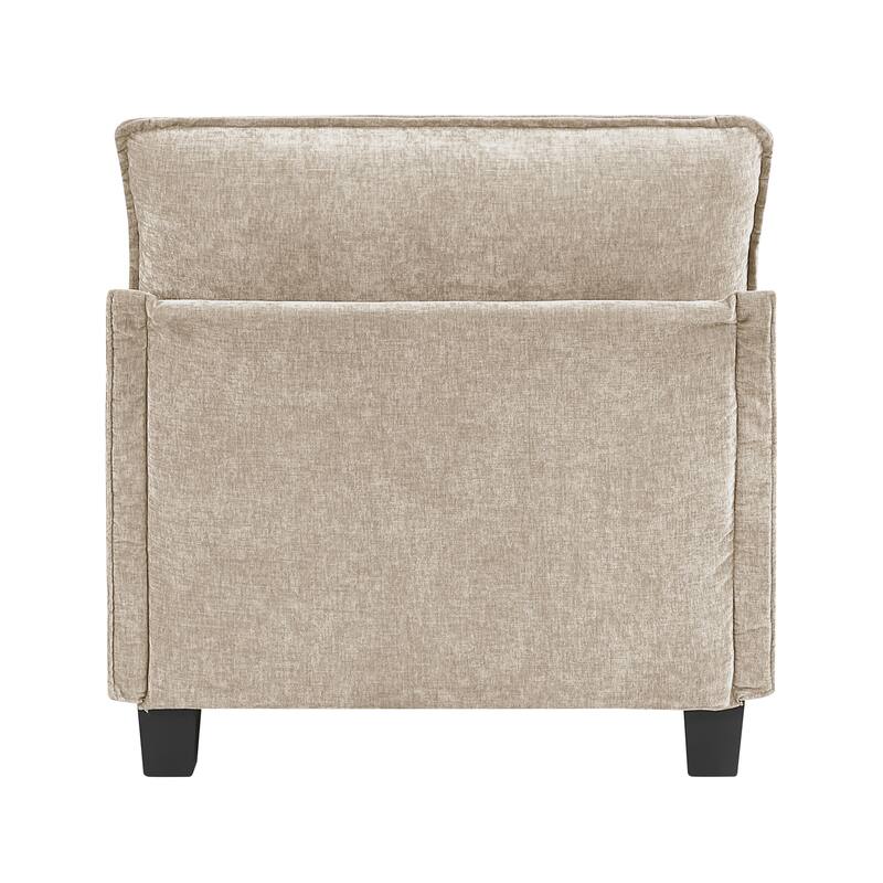 Modern Style Taupe Chenille Fabric Sofa with Plywood Frame
