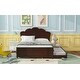 preview thumbnail 5 of 24, Full Platform Bed with Headboard & Twin Trundle - Pine Wood Frame, Cappuccino