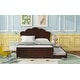 preview thumbnail 5 of 24, Full Size Solid pine Wood Platform Kids Bed Frame with Headboard & Twin Trundle - Sturdy Pine Frame, Easy Assembly, Cappuccino