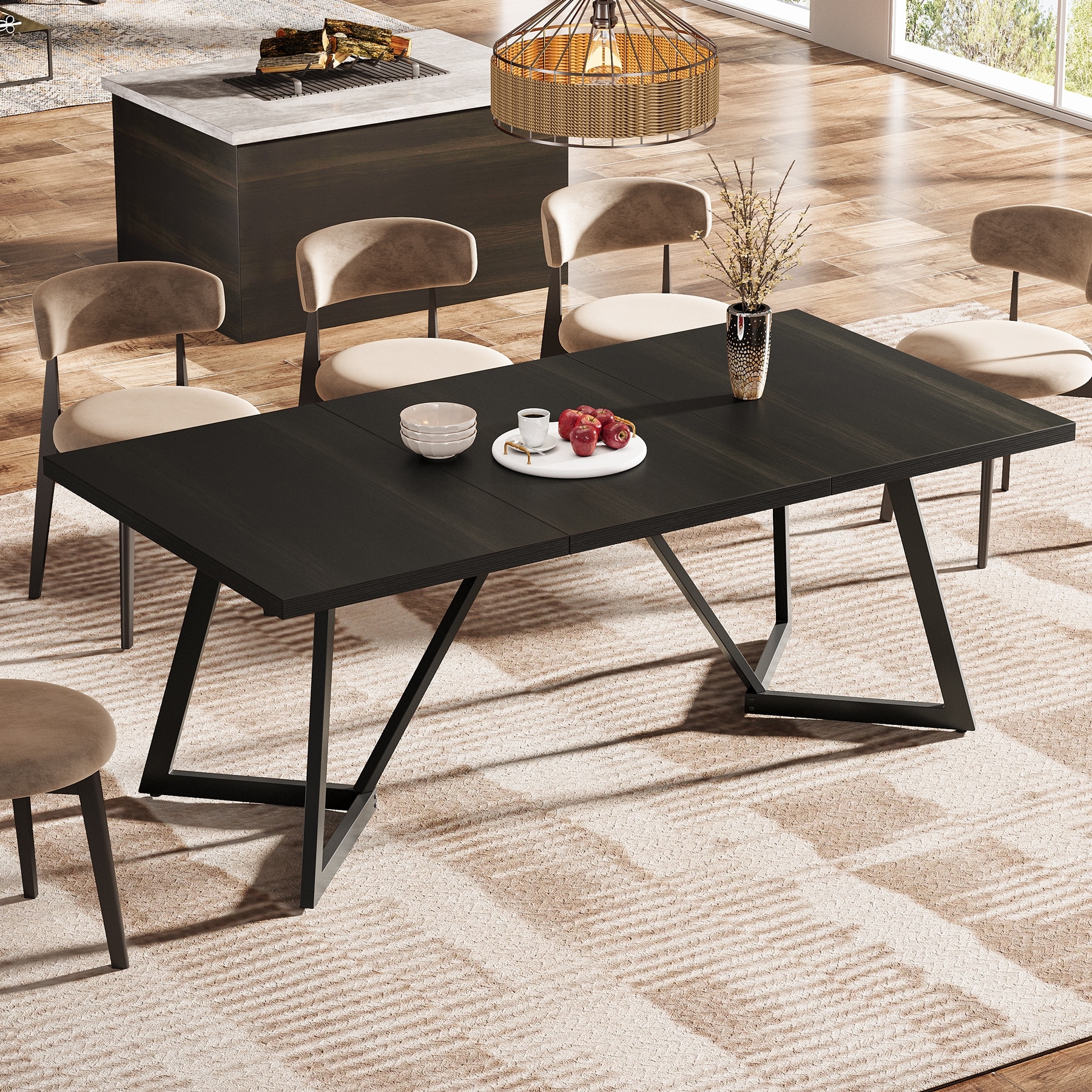 Table　～テーブル～ 70.86-Inch Large Dining Table for 6-8, Modern Dining Room Table