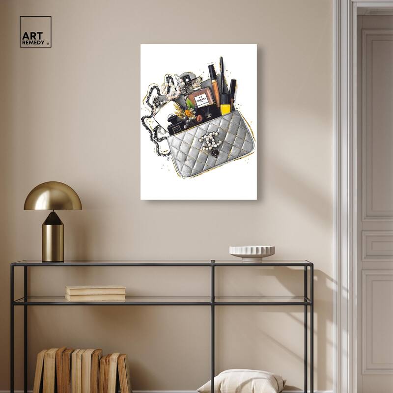 Grey Treasure Bag Canvas by Art Remedy, Gallery Wrapped