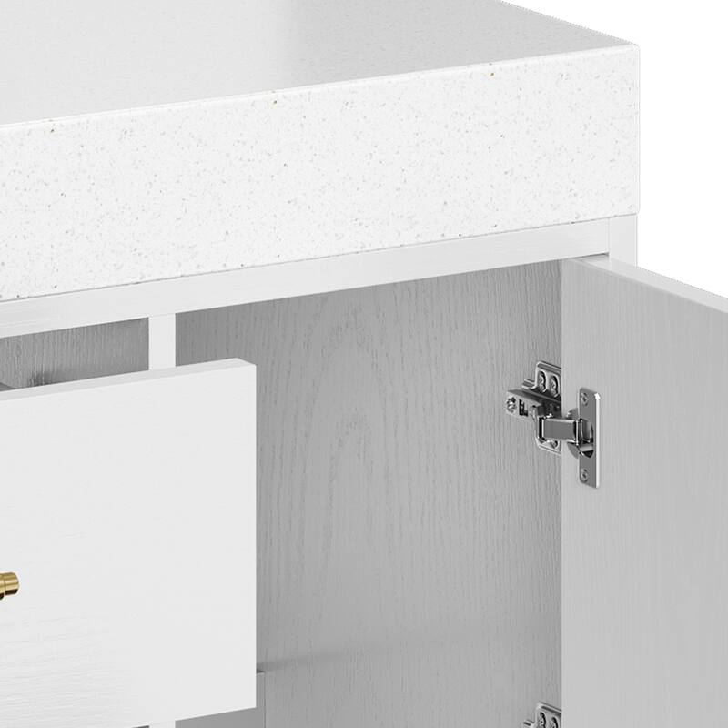 Moasis 40"/48" Wide Floating Wall Mounted Bathroom Vanity with 2 Drawers & 2 Storage Cabinet