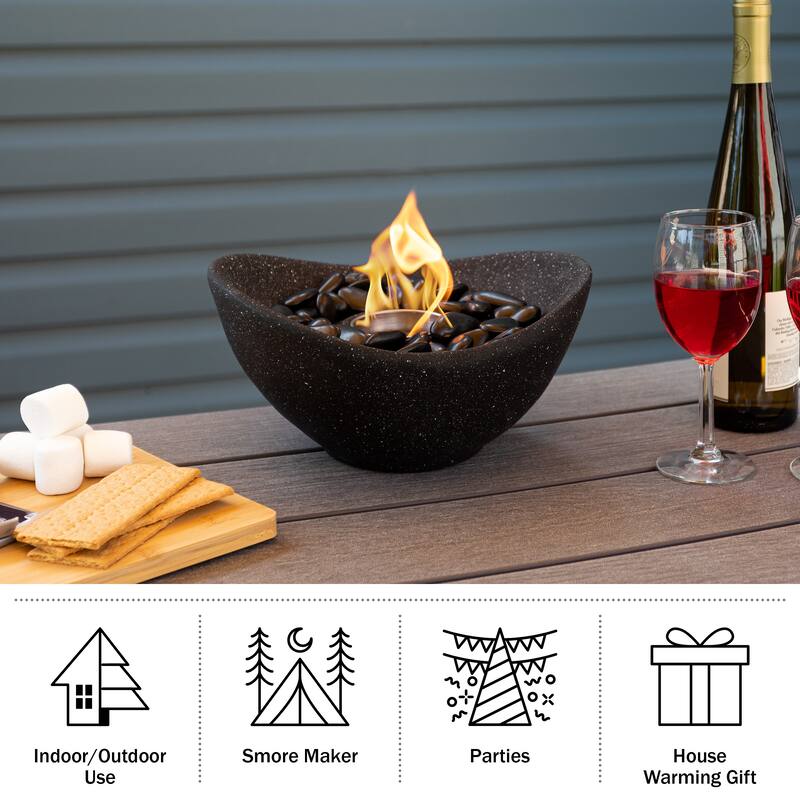Pure Garden Bioethanol or Rubbing Alcohol Smokeless Tabletop Fire Pit
