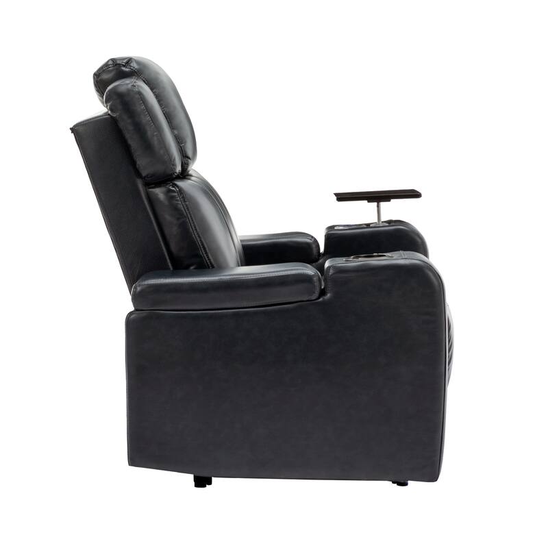 Power Recliner Individual Seat Home Theater Recliner with Cooling Cup Holder, Bluetooth Speaker, LED Lights, USB Ports