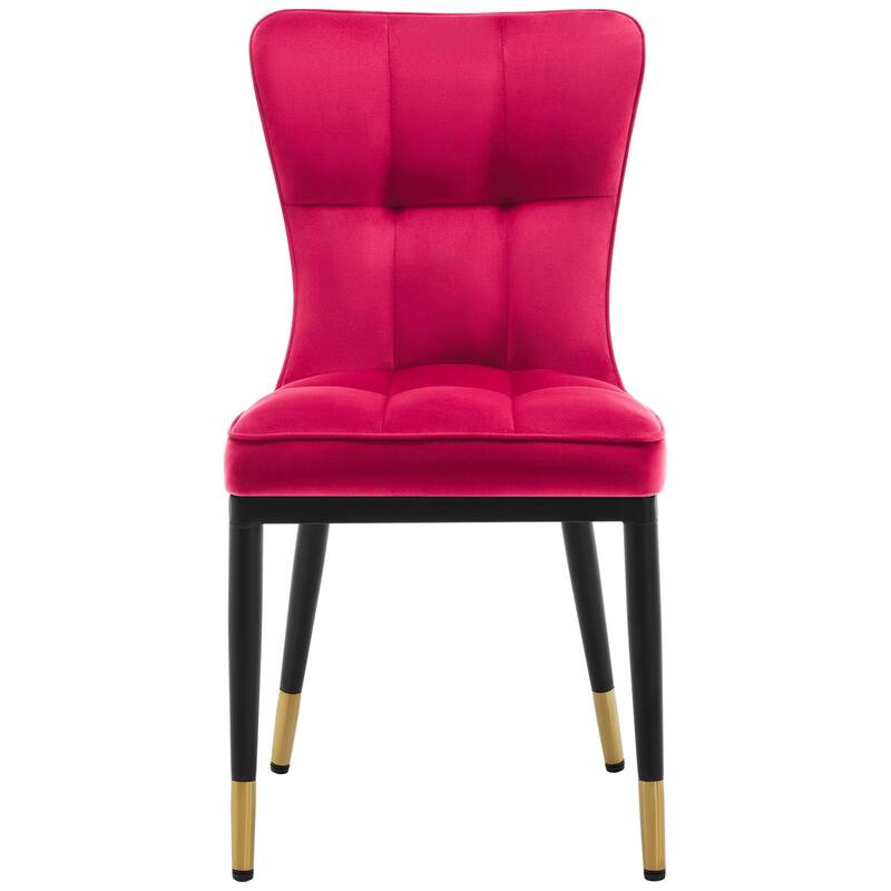 Velvet Upholstered Dining Chairs with Metal Legs, Set of 2/4 - 35.8"H x 18.9"W x 23.2"D