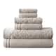 Modern Threads Damask Jacquard 6-piece Embellished Border Towel Set - Grey