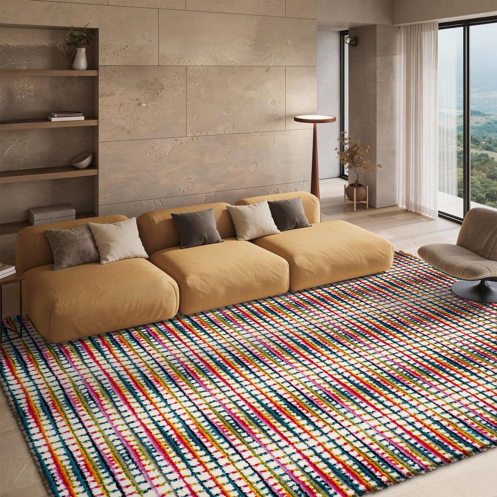 SAFAVIEH Fiesta Shag Hateme Abstract Rug