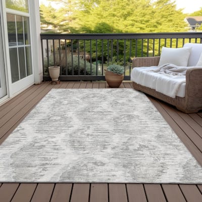 Machine Washable Indoor/ Outdoor Chantille Contemporary Abstract Rug