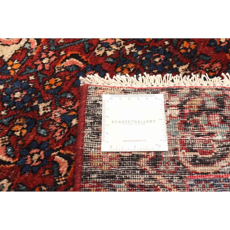 ECARPETGALLERY Hand-knotted Anatolian Vintage Dark Red Wool Rug - 4'0 x 6'8