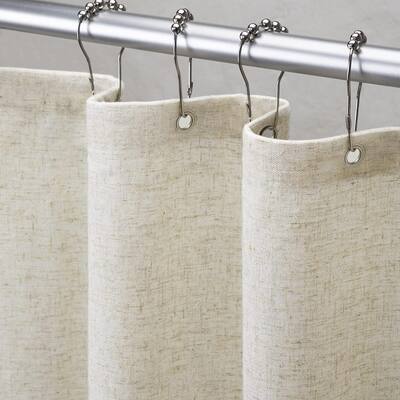 Linen Shower Curtain Boho Farmhouse Shower Curtains for Bathroom
