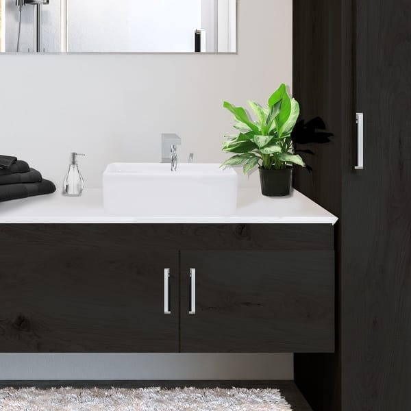 slide 2 of 11, Highpoint Collection 15-inch Square Ceramic White Bathroom Vessel Sink White
