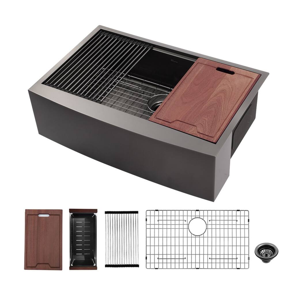 Farmhouse Apron Single Bowl Stainless Steel Workstation Kitchen Sink