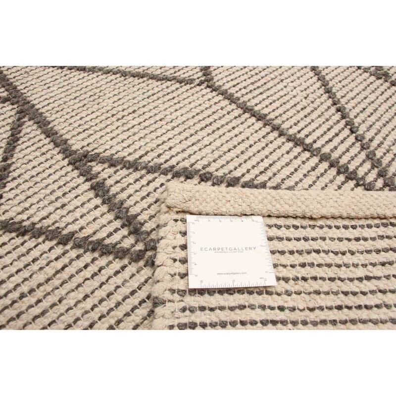ECARPETGALLERY Braid weave Sienna Cream Wool Rug - 5'0 x 7'10