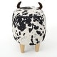 preview thumbnail 12 of 18, Velvet Wood Cow-Shaped Ottoman