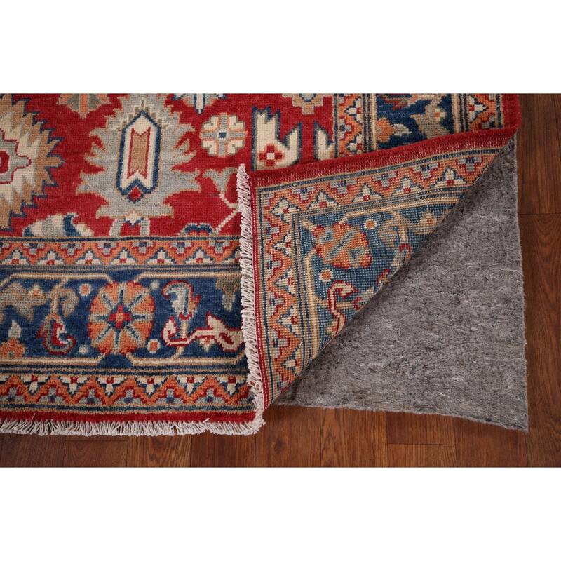 Red Oriental Kazak Area Rug Hand-Knotted Wool Carpet - 5'1" x 6'7"