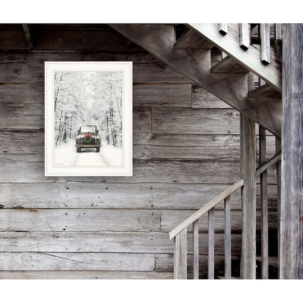 TrendyDecor4U Contemporary "Antique Christmas" Framed Print Wall Art by Lori Deiter