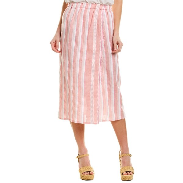 pink midi wrap skirt