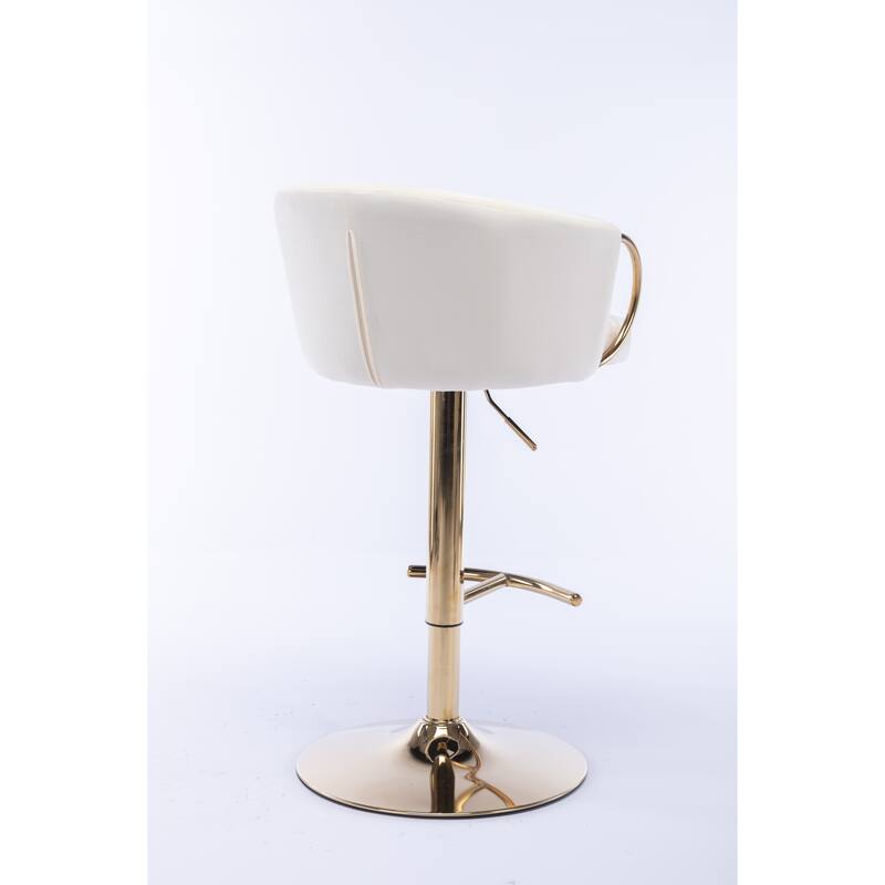 Velvet Swivel Bar Stools Set of 2, Counter Height Dining Chair with Padded Seat, Kitchen Island Stools with Footrest