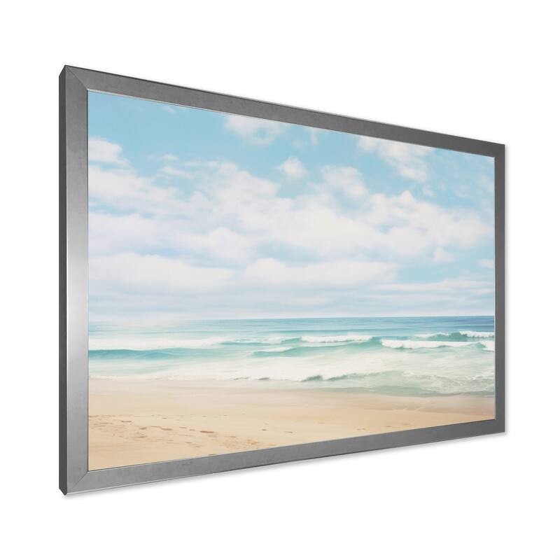 Designart "Beach Photo Coastal Tranquility III" Nautical & Beach Framed Canvas Prints