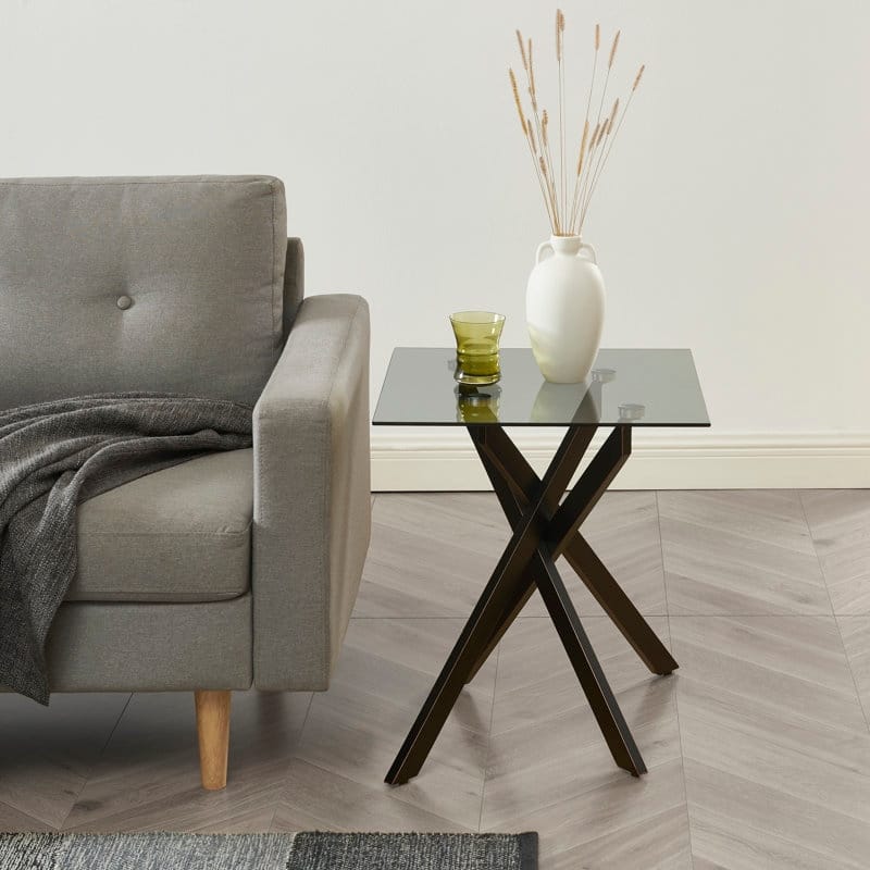 Side Table with Glass Top