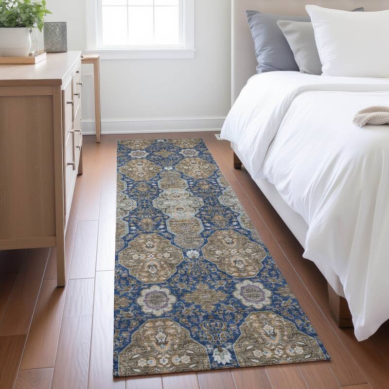 Machine Washable Indoor/ Outdoor Global Budden Chantille Rug