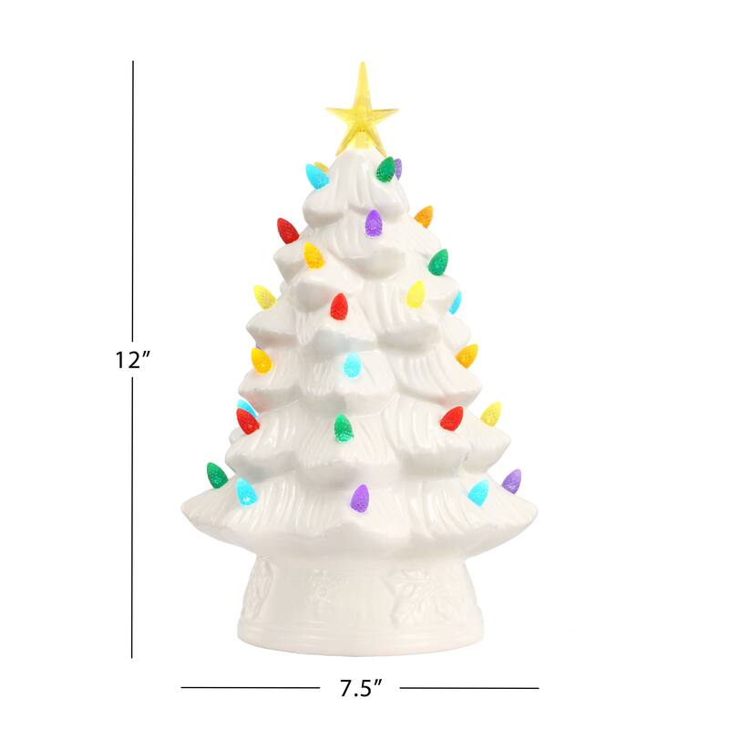 12" Nostalgic Ceramic Tree - White