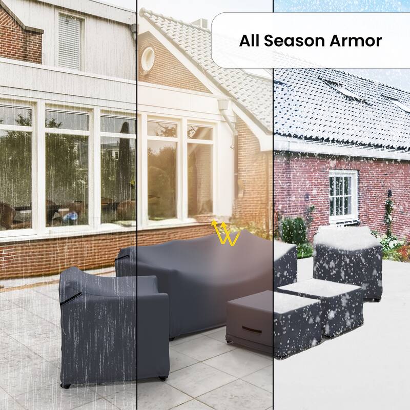 Forever Patio Outdoor Wicker Conversation Furniture Cover Set ( Set of 5 ) - 32 x 76 x 30