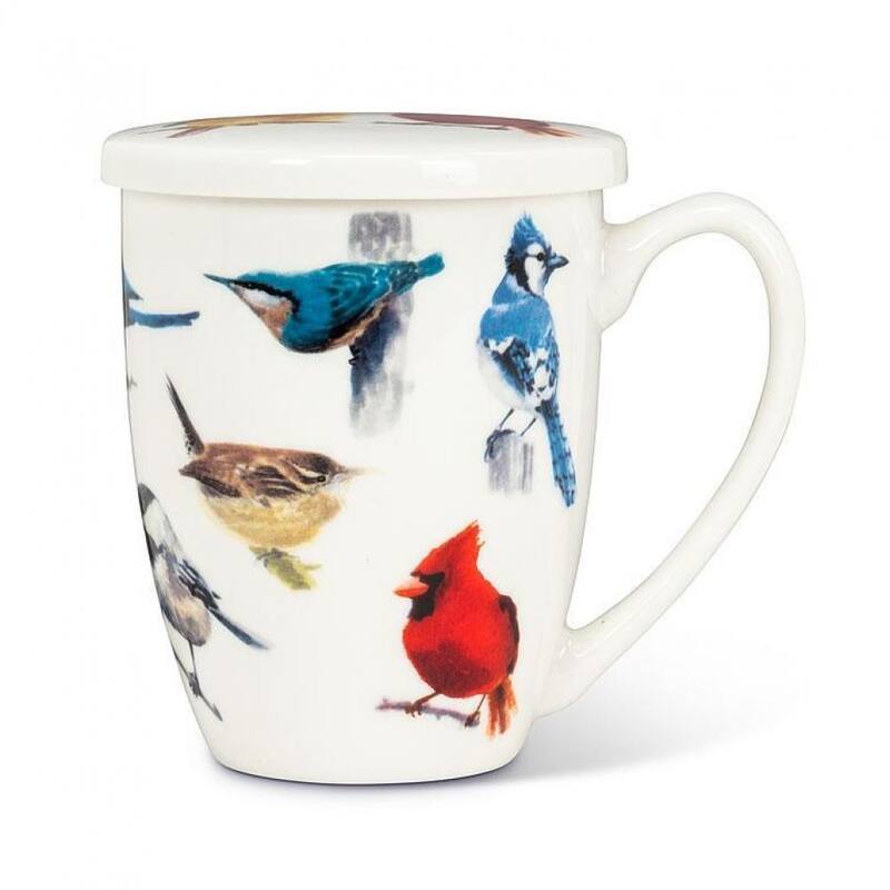 North American Birds Covered Mug And Strainer