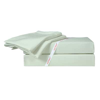 300 TC 100pct Cotton Sateen, Solid, 4 Piece Sheet Set
