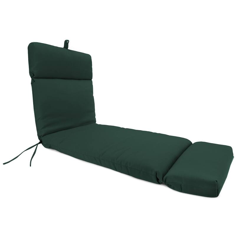 72" x 22" Outdoor Chaise Lounge Cushion with Ties and Loop - 72'' L x 22'' W x 3.5'' H - Forest Green