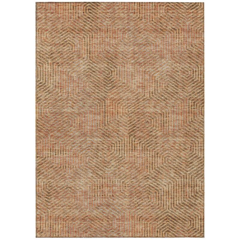 HomeRoots Geometric Transitional Rectangle Outdoor Rug