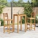 preview thumbnail 1 of 5, vidaXL Wooden Bar Stools with Backrest & Footrest Set of 2, Brown - 16.5" x 14.2" x 43.3"