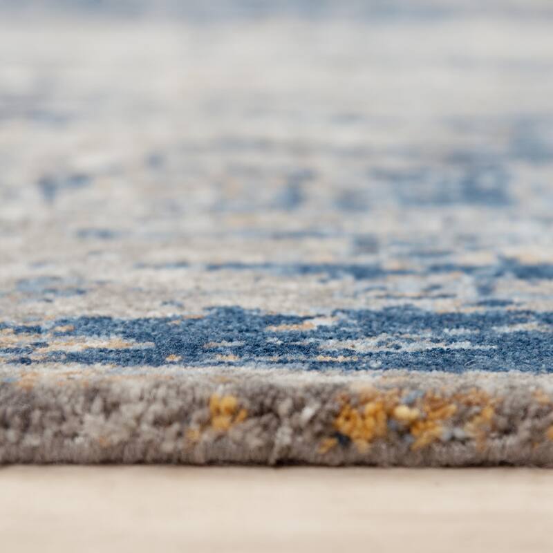 Alora Decor Antonela Transitional Blue Recycled Polyester Area Rug
