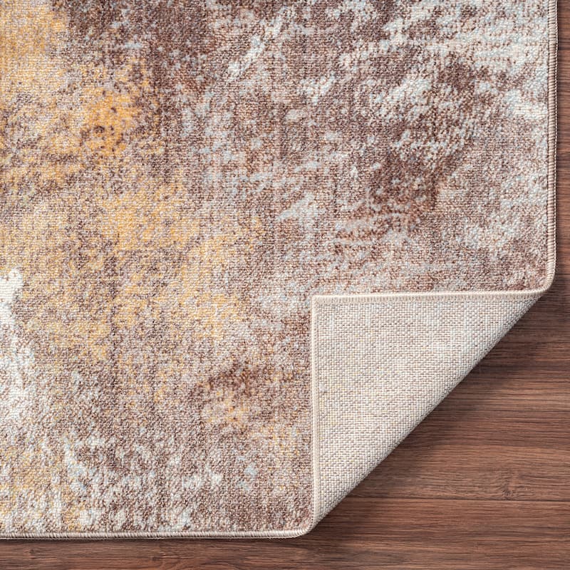 Marbled Earthy Abstract Area Rug