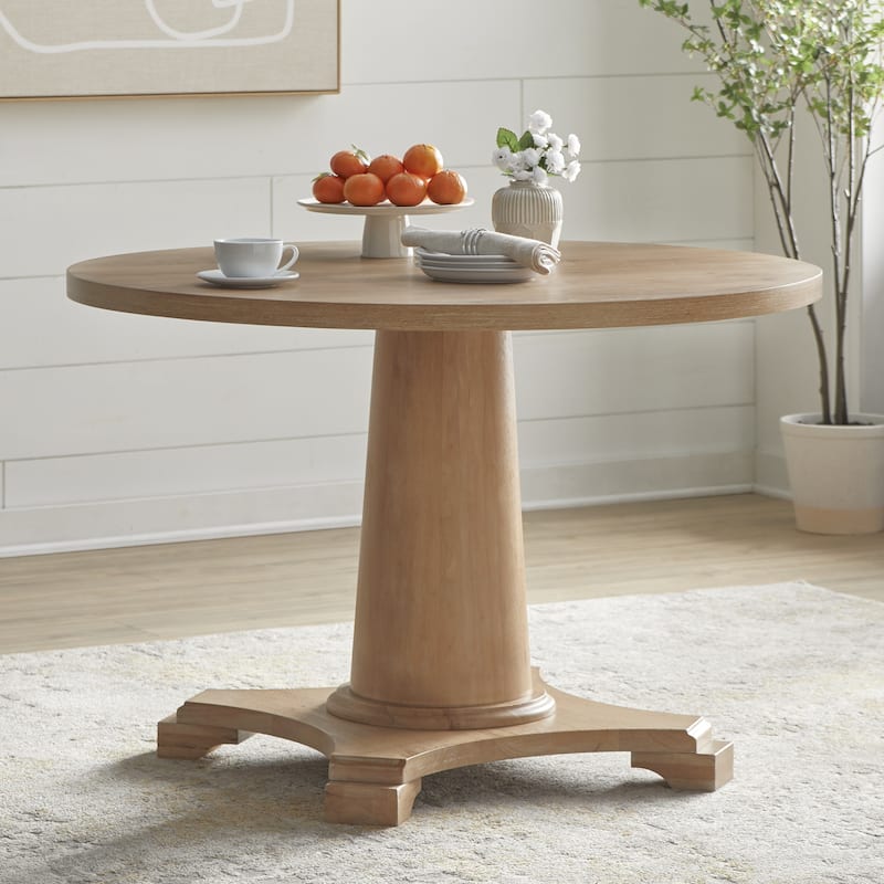 Simple Living Atwood Pedestal Table - Weathered Light Oak