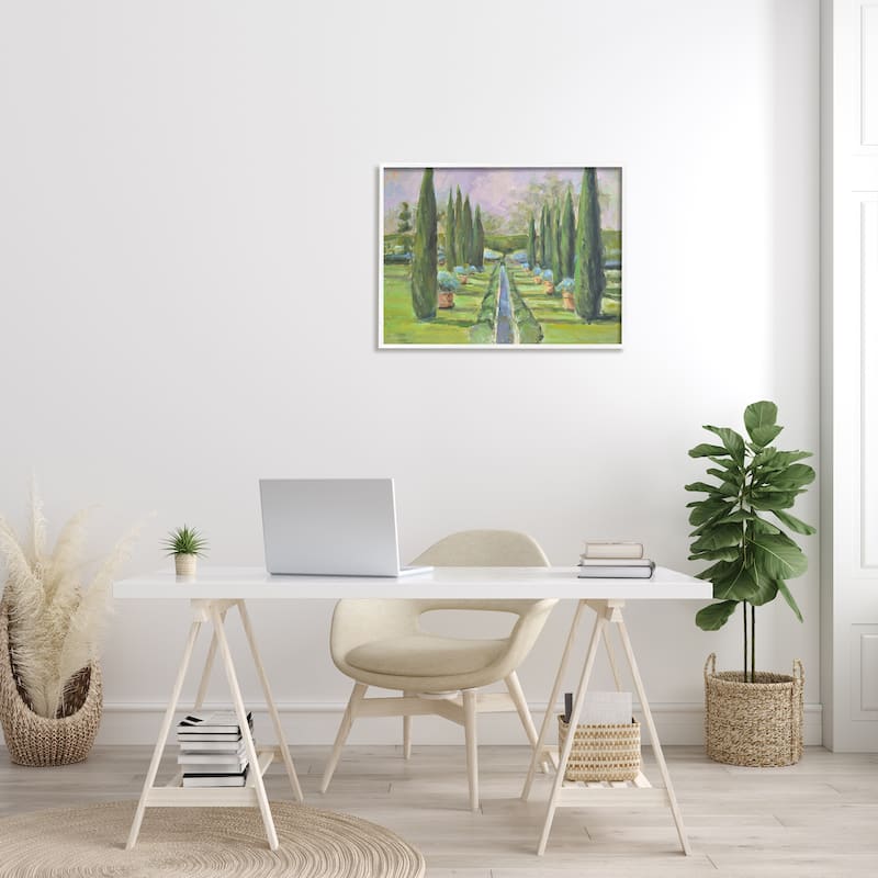 Stupell Elegant Manicured Gardens Landscaped Topiary Greenery Framed Wall Art, Design by Allayn Stevens - Green