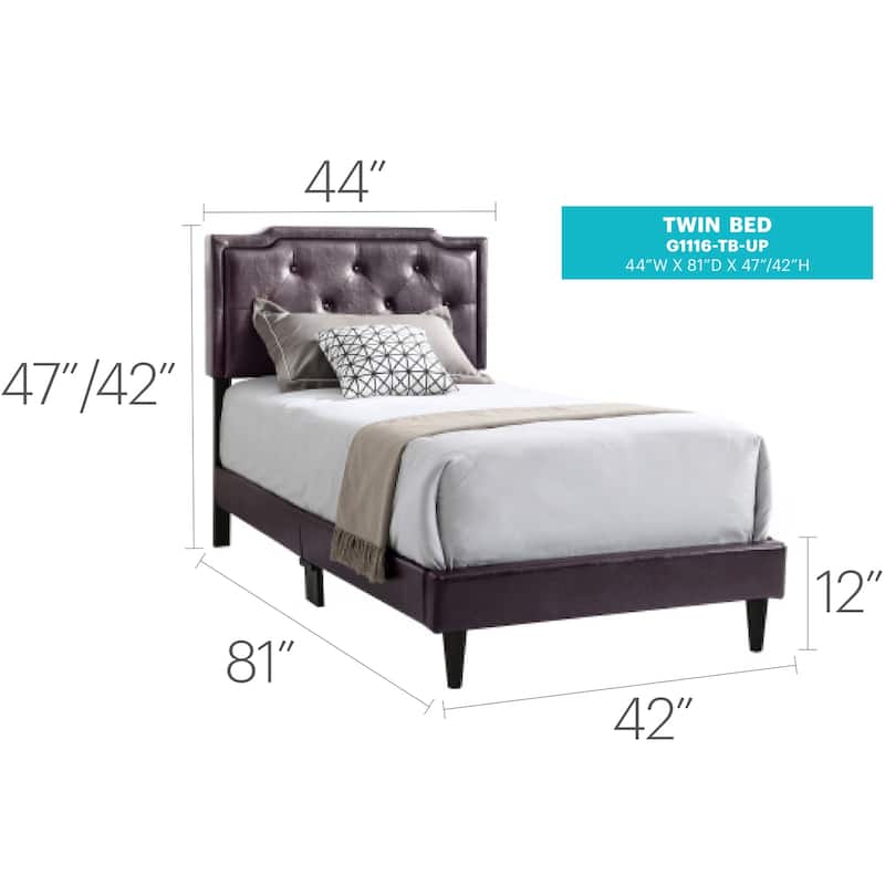 Cappuccino Twin Bed with Rich Finish, Compact Frame and Durable Construction for Guest Rooms, Kids' Rooms or Apartments